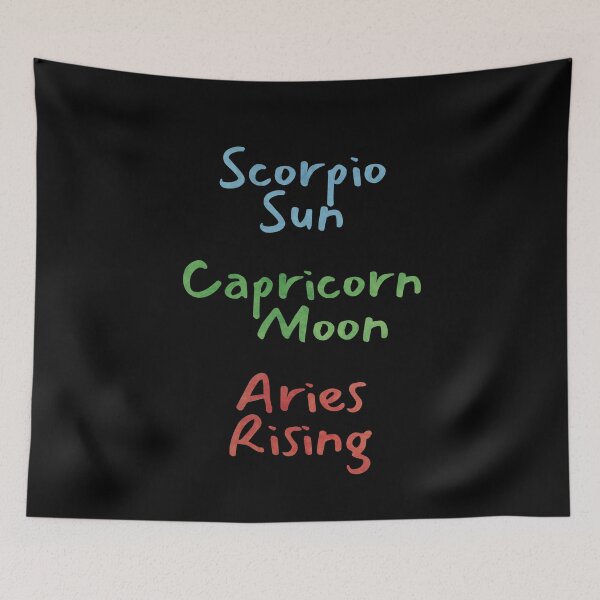 Item preview, Scorpio Sun Capricorn Moon Aries Rising Text designed and sold by leomooncreates.