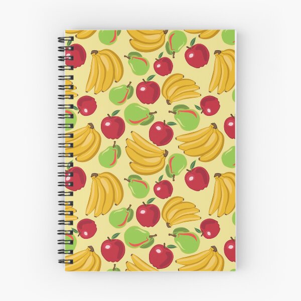 Aperçu de l'œuvre Impression de fruits de dessin animé avec pomme et bananes créée et vendue par AstraDesign.