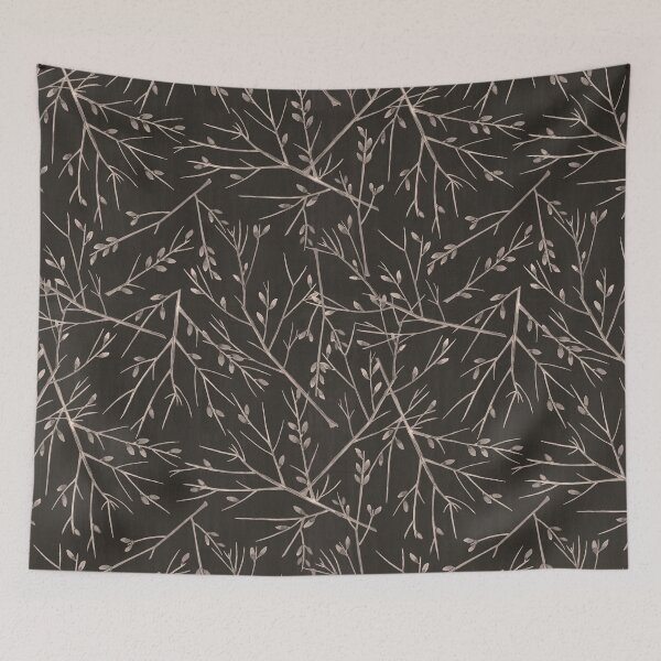 Item preview, Warm Sepia Toned Black and White Relaxing Branch and Leaf Pattern for Fall or Anytime designed and sold by UrTops.