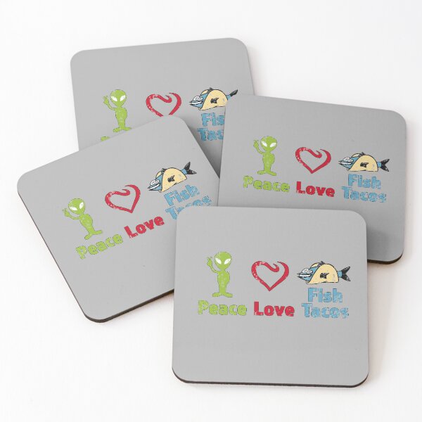 Item preview, Peace Love & Fish Tacos - Funny Images Gift - Multi Color Design - Distressed Look designed and sold by Richard529.
