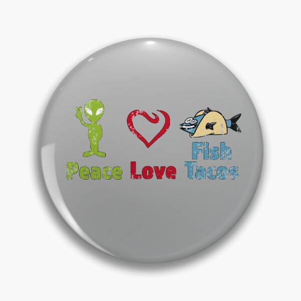Item preview, Peace Love & Fish Tacos - Funny Images Gift - Multi Color Design - Distressed Look designed and sold by Richard529.