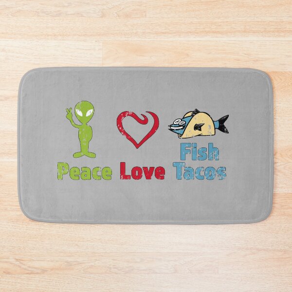 Item preview, Peace Love & Fish Tacos - Funny Images Gift - Multi Color Design - Distressed Look designed and sold by Richard529.