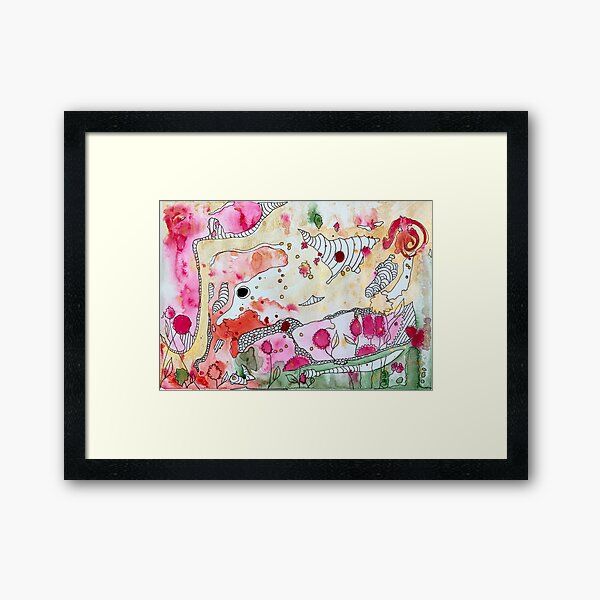 Magical Garden Doodle Framed Art Print