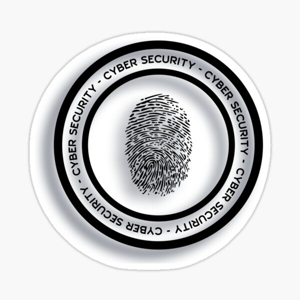 Cyber Security Fingerprint Computer Hacking Protect Simple Sticker