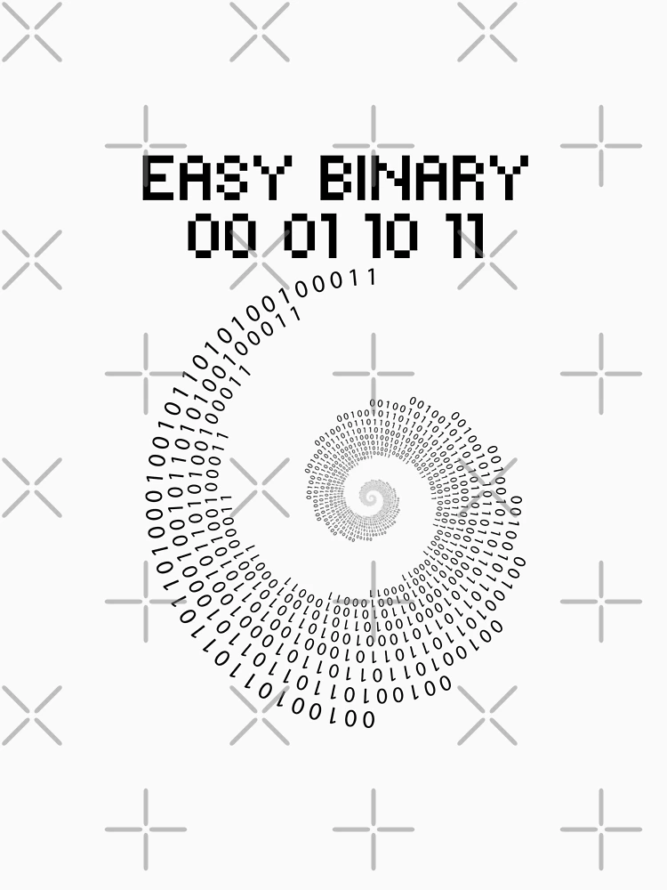 Thumbnail 4 of 4, Fitted V-Neck T-Shirt, Easy Binary Vortex Cyber Security Computer Hacking Simple designed and sold by InitialModel.