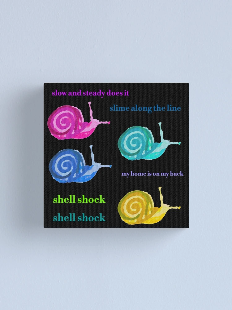 Thumbnail 1 of 3, Canvas Print, Cute Colourful Snails Sticker Pack designed and sold by DesignsofNote.