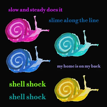 Artwork thumbnail, Cute Colourful Snails Sticker Pack by DesignsofNote