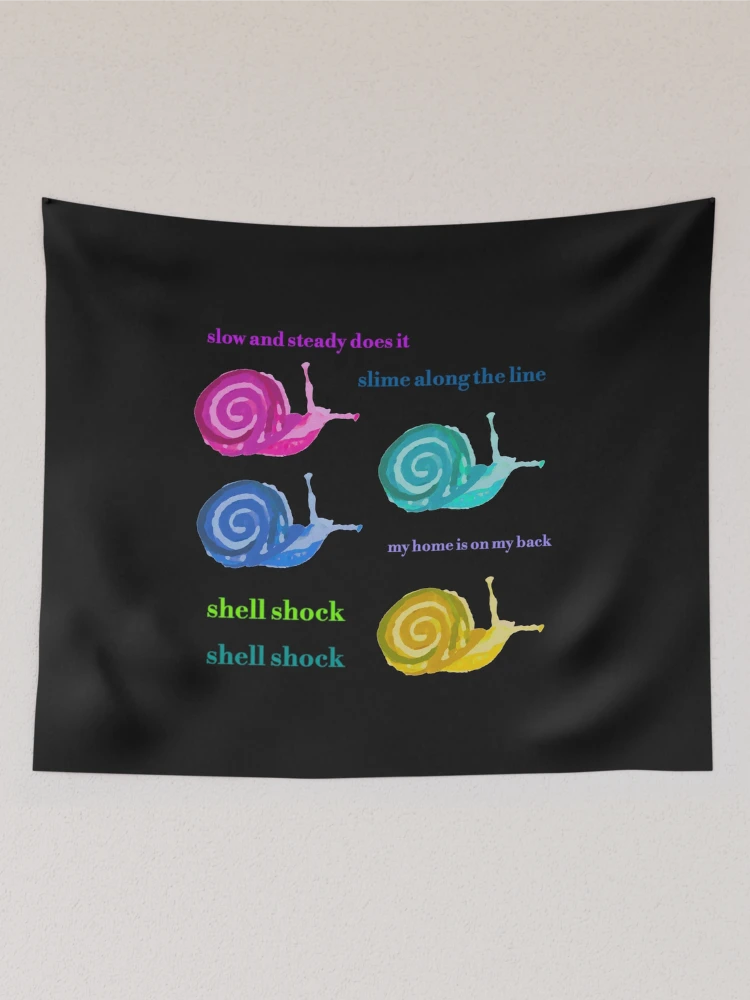 Thumbnail 2 of 3, Tapestry, Cute Colourful Snails Sticker Pack designed and sold by DesignsofNote.