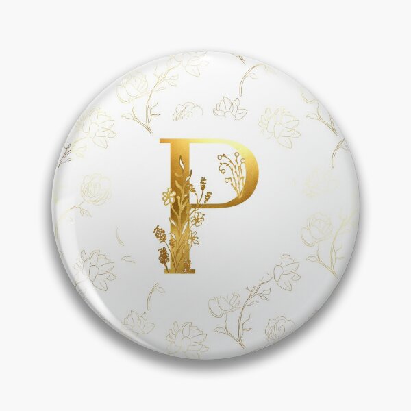 Item preview, P Gold Monogram Floral Initial  designed and sold by Parydish.