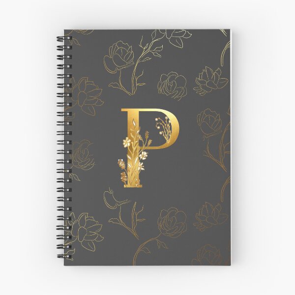 Item preview, P Gold Monogram Floral Initial  designed and sold by Parydish.