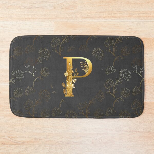 Item preview, P Gold Monogram Floral Initial  designed and sold by Parydish.