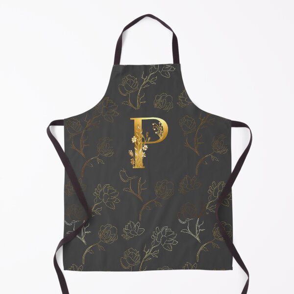 Item preview, P Gold Monogram Floral Initial  designed and sold by Parydish.