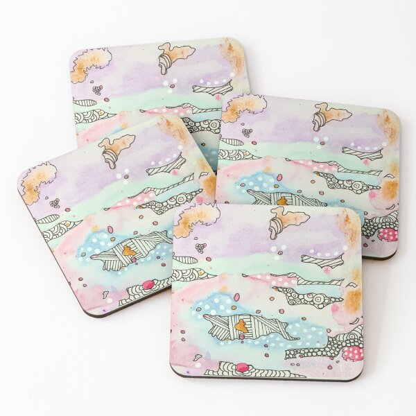 Item preview, Pastel Dreamland Original Intuitive Watercolor doodle designed and sold by TheDoodleNurse.