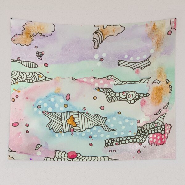 Item preview, Pastel Dreamland Original Intuitive Watercolor doodle designed and sold by TheDoodleNurse.