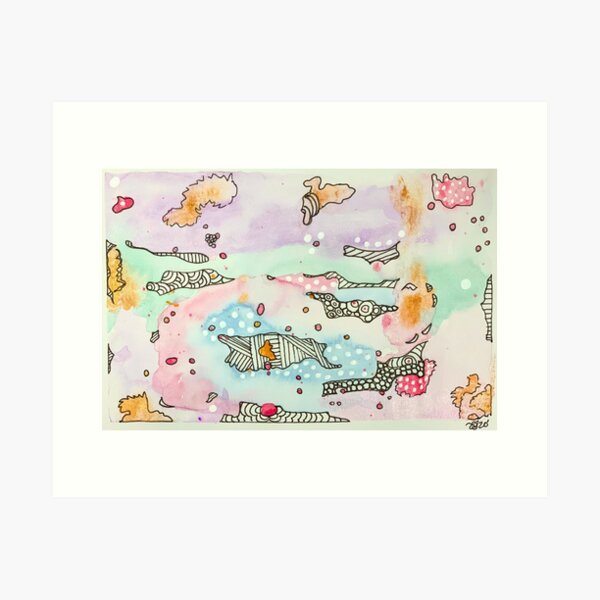 Item preview, Pastel Dreamland Original Intuitive Watercolor doodle designed and sold by TheDoodleNurse.
