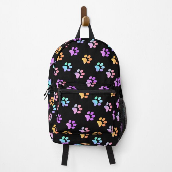Blue Orange Galaxy Paw Prints Backpack