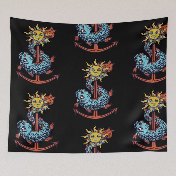 Item preview, Colorful Sunshine Anchor with Fish designed and sold by Sinfamous.