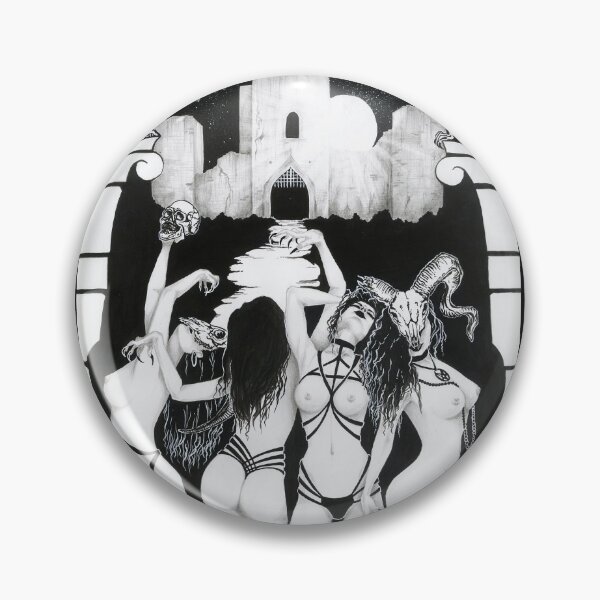 Item preview, Coven - gothic art, dark art, sexy nuns, naked BDSM girls, nuns worshiping their master, Satanic art, black and white painting, occult art, retro vintage aesthetic, horror gothic designed and sold by SSINAMOON.