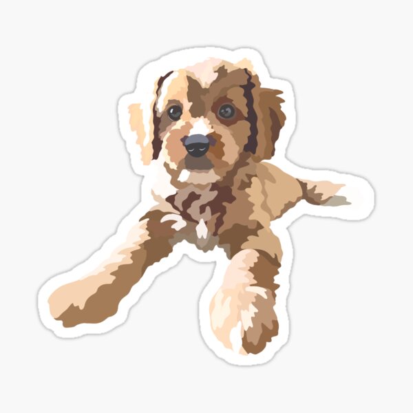 Item preview, Cavapoo Puppy Dog Portrait Digital Illustration designed and sold by sherylwylie.