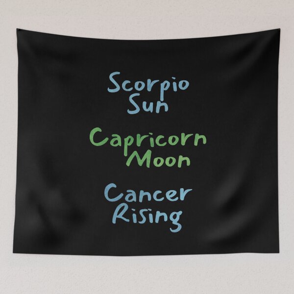 Item preview, Scorpio Sun Capricorn Moon Cancer Rising Text designed and sold by leomooncreates.