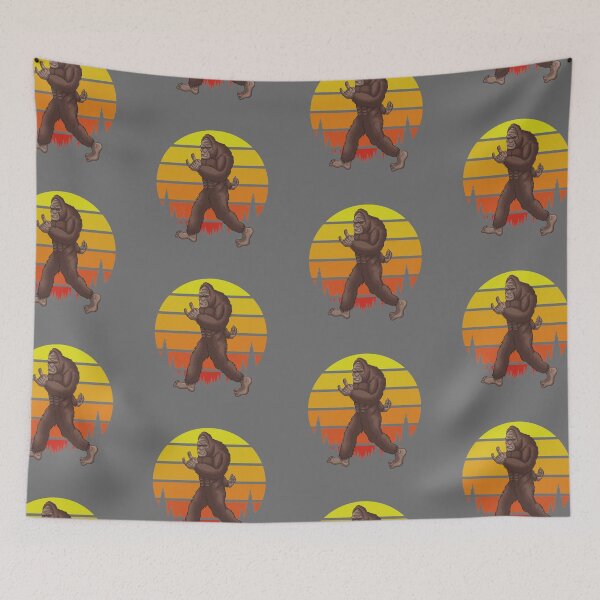 Item preview, Funny Bigfoot Rock and Roll Vintage Sunset for Sasquatch Believers designed and sold by ThundalyLife.