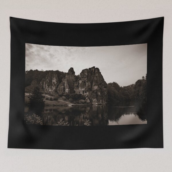 Item preview, Monochrome picture of Externsteine at Teutoburg forest designed and sold by sword-snobby.