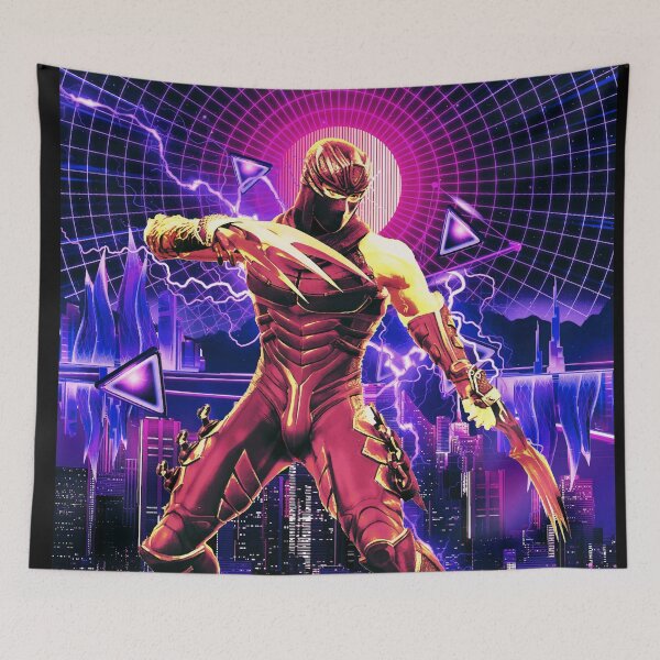 Item preview, Ninja Gaiden retro wave gaming neon city designed and sold by SyanArt.