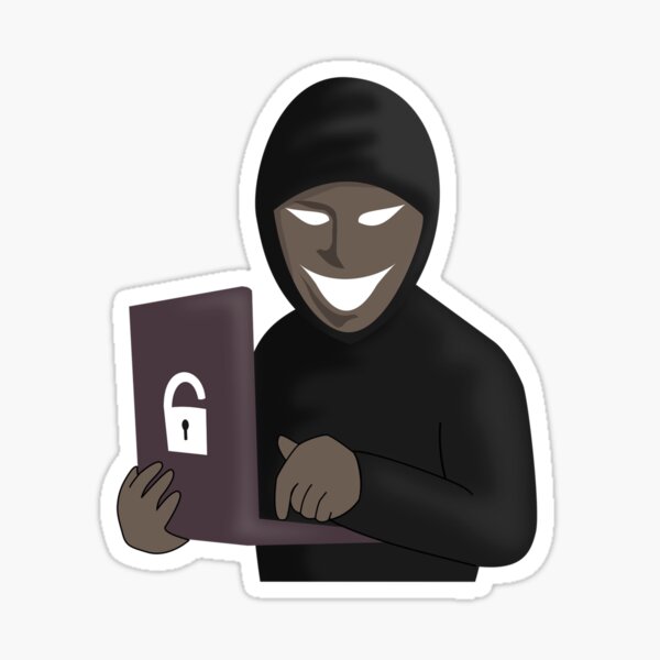 Hacker Laptop Cyber Security Hacking Hoodie Stealing Data Sticker