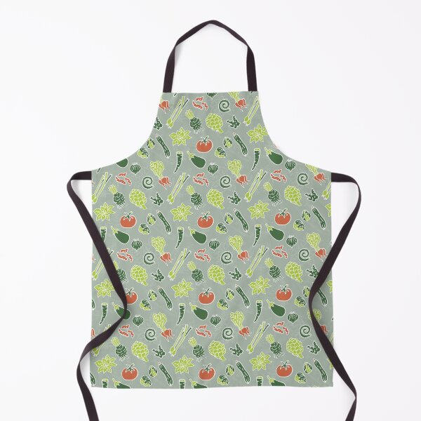 Very Veggy Lime, Dark Green and Red Apron