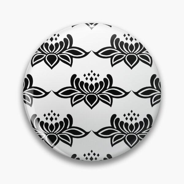 Item preview, Black and white lotus flower designed and sold by Katine-Art.