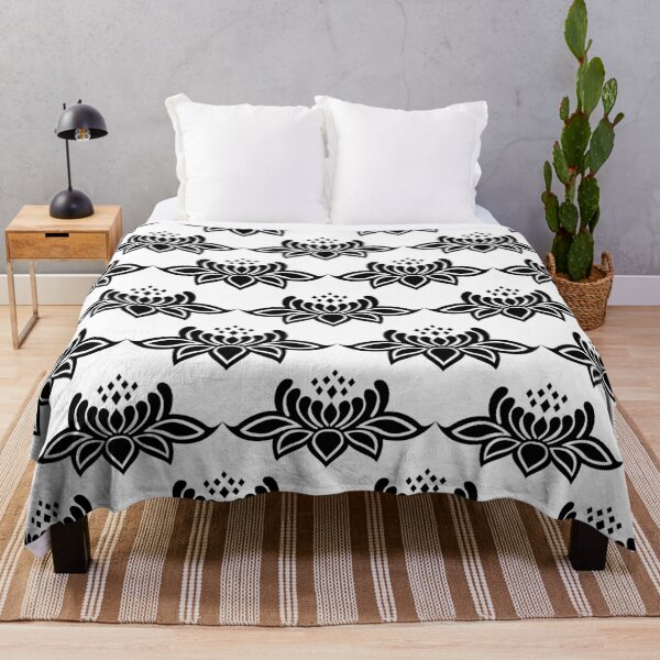 Item preview, Black and white lotus flower designed and sold by Katine-Art.