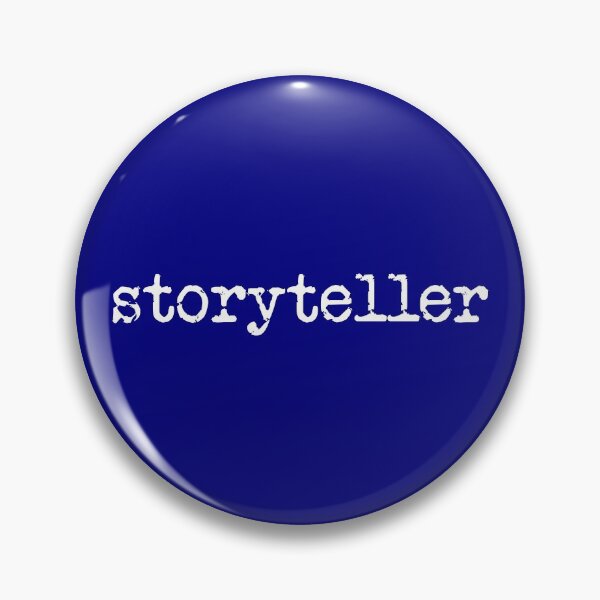 Item preview, storyteller in white on navy designed and sold by TeaRoseWriter.