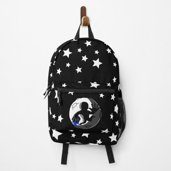 Item preview, Hungry astronaut holding a skull floating in space in front of a moon  designed and sold by ReluctantChickn.