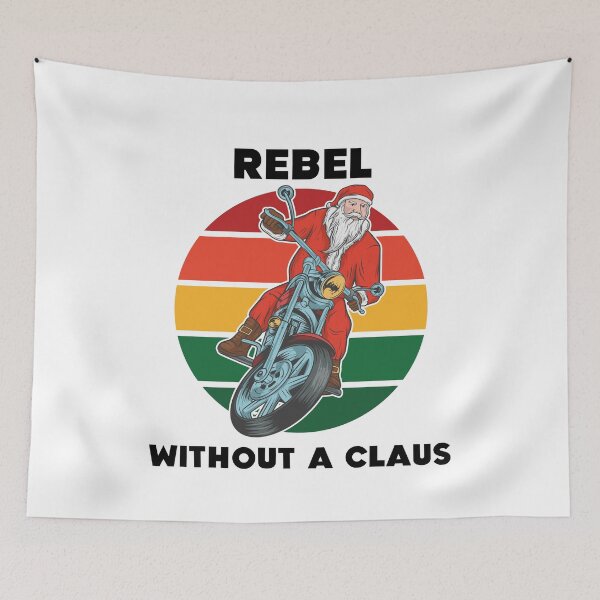 Item preview, Santa Motorcycle Rebel Without A Claus designed and sold by Sunny Collections.