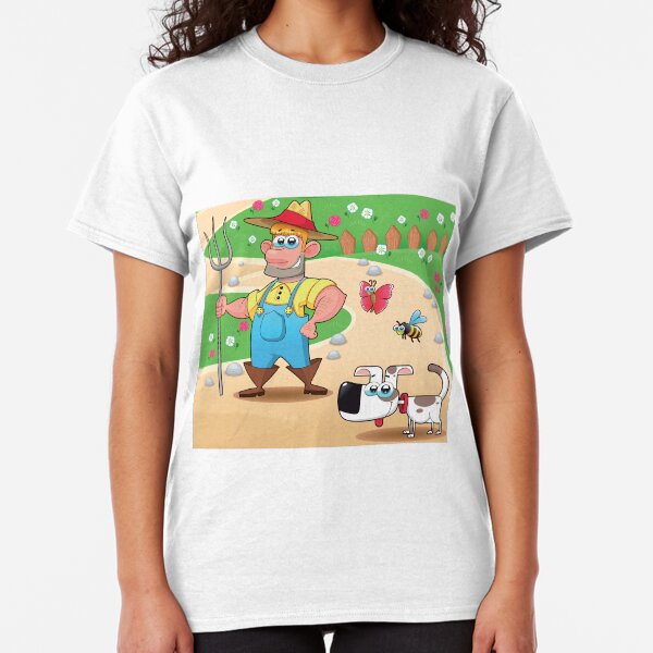 farmer and dog, animal farm Classic T-Shirt