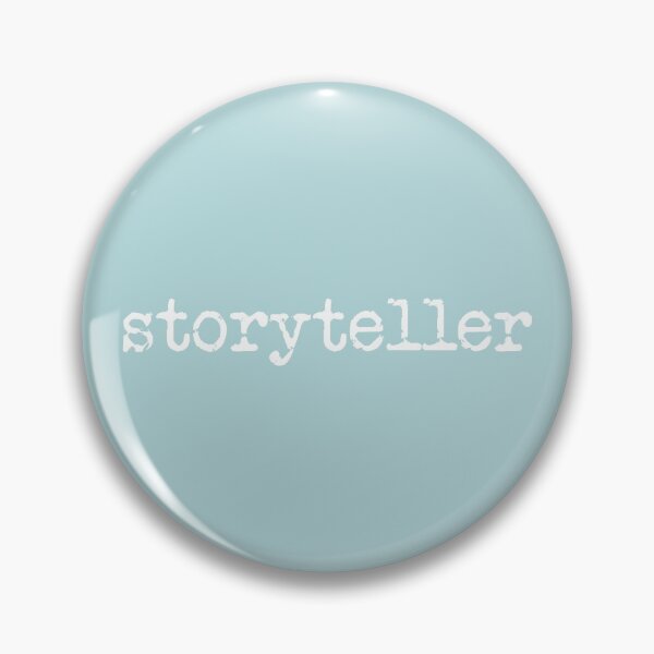 Item preview, storyteller in white on sea green designed and sold by TeaRoseWriter.