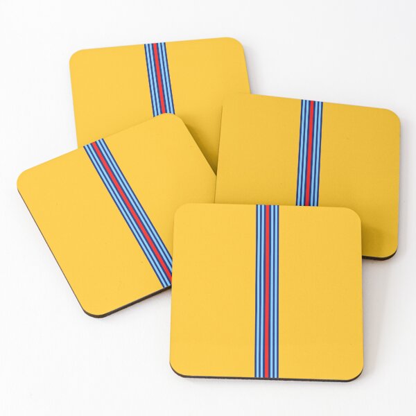 Item preview, Yellow Martini Racing Stripes Poster – Classic Livery Art designed and sold by Road To Track.
