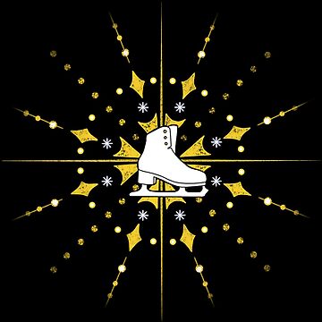 Artwork thumbnail, Figure Skate Magic (single, black background) by Greenfield Illustration
