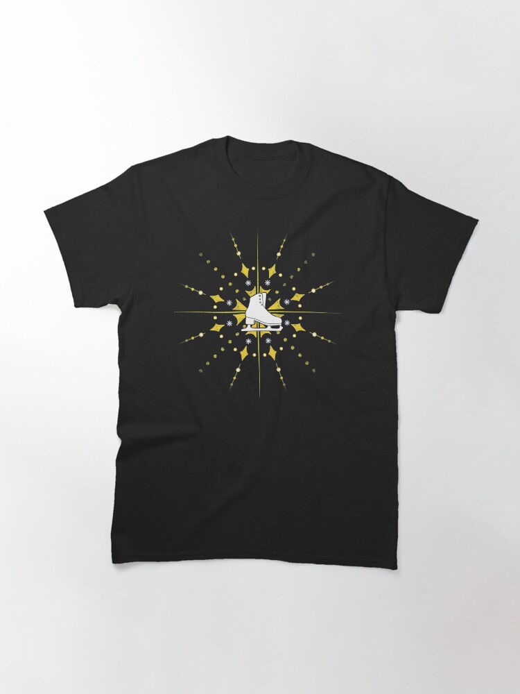 Thumbnail 3 of 7, Classic T-Shirt, Figure Skate Magic (single, black background) designed and sold by JGinColour.