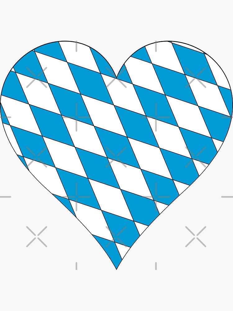 Sticker mit Bayerische Flagge Flagge Herz von emeksedesign