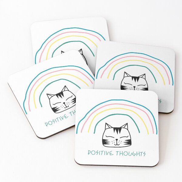 Item preview, Positive Thoughts - Cat and  Rainbow designed and sold by Arva-Designs.