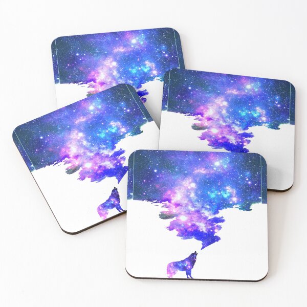Item preview, Howling Wolf and Cloudy Galaxy Smoke Fantasy Nebula Milky Way designed and sold by Jolly-Yosei.