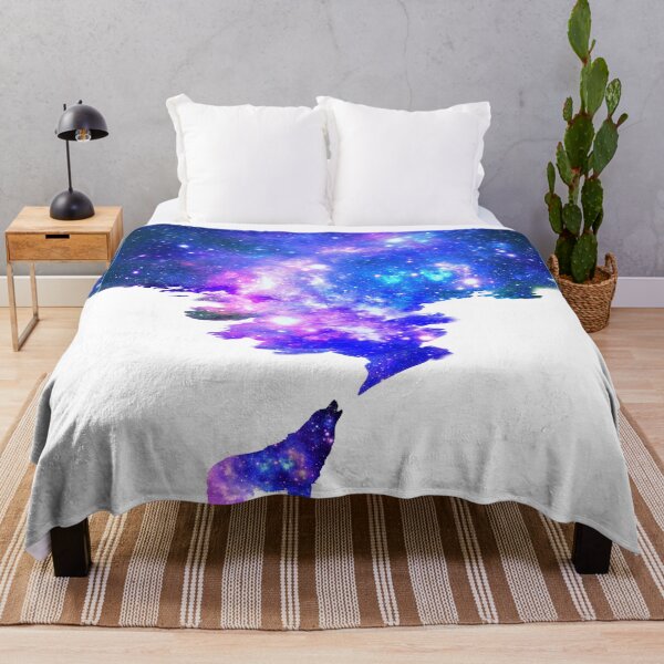 Item preview, Howling Wolf and Cloudy Galaxy Smoke Fantasy Nebula Milky Way designed and sold by Jolly-Yosei.