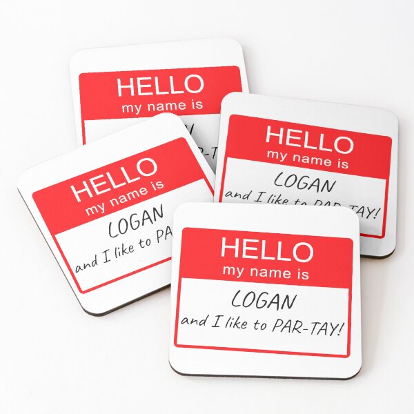 Item preview, Hello My Name Is Logan and I Like To Par-tay Party Name Tag Design designed and sold by CreatedbyJR.