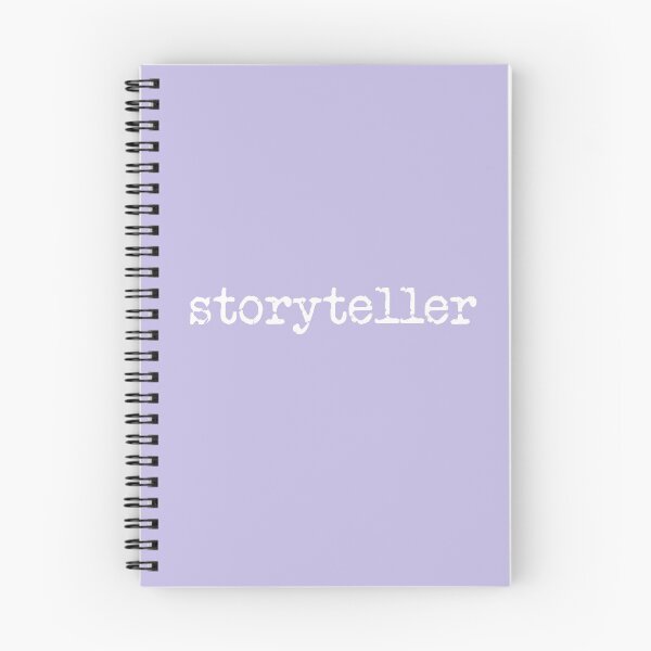 Item preview, storyteller in white on lavender designed and sold by TeaRoseWriter.