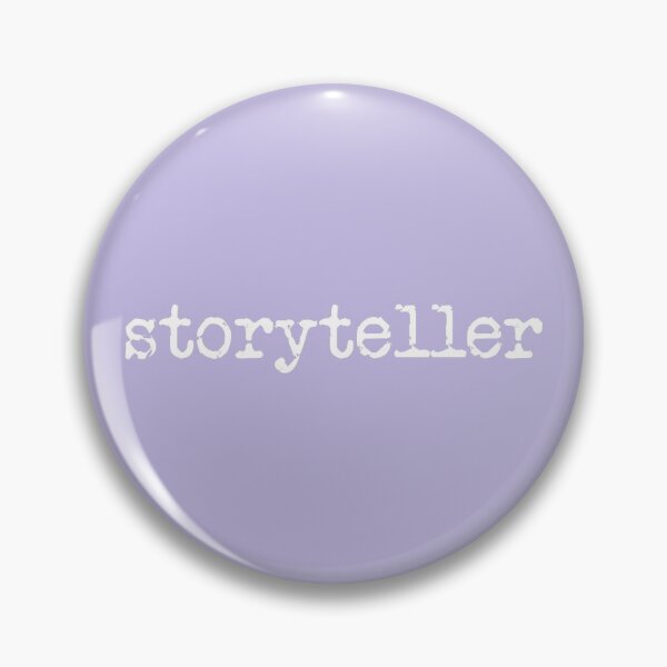 Item preview, storyteller in white on lavender designed and sold by TeaRoseWriter.