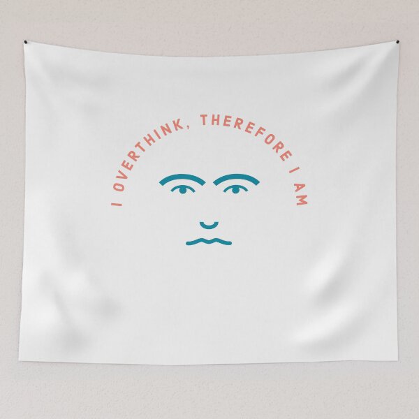 Item preview, I overthink, therefore I am (teal/orange) designed and sold by valerievz.