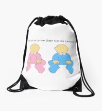 Baby Naming Ceremony Invitation for twins. Drawstring Bag