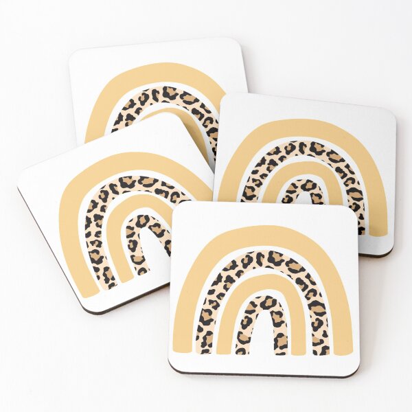 Item preview, yellow and cheetah print rainbow designed and sold by Anna Buse.