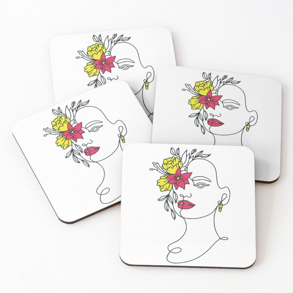 Item preview, Lady with flowers  line art designed and sold by urban-color.